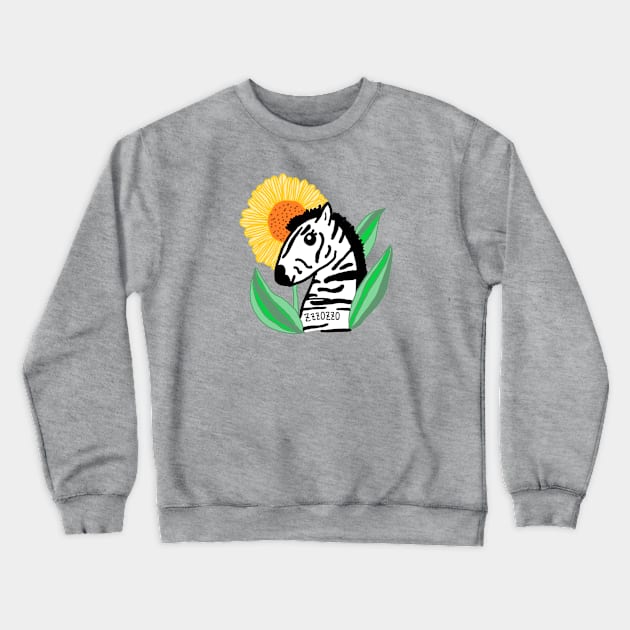 zebra, sun flower Crewneck Sweatshirt by zzzozzo